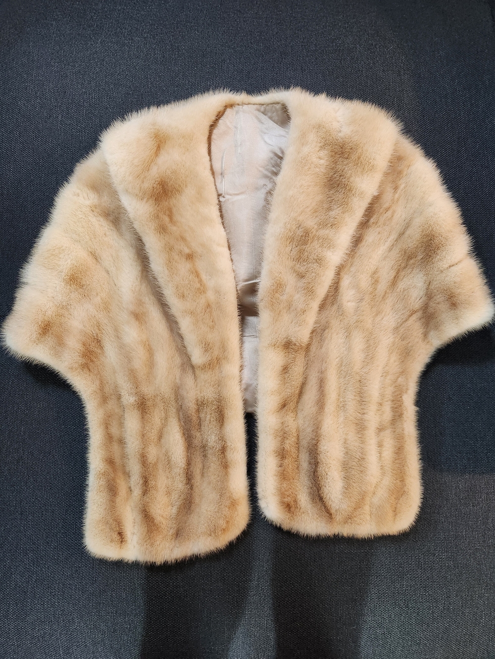 Champagne Blonde Real Mink Fur Stole - 1950s Vintage Wedding Wrap Stole